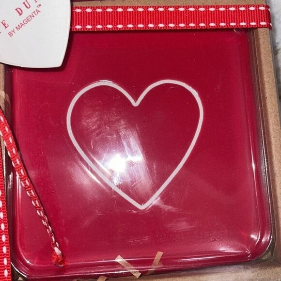 Rae Dunn Red Ceramic Set of 4 Square Set - Picture 5 of 7